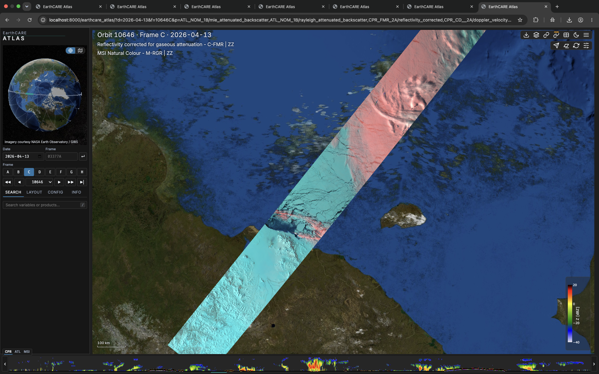Surface backscatter contrast across the sea ice boundary
